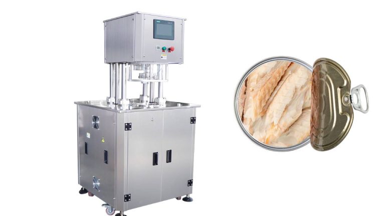 Semi auto tuna and salmon cans vacuum sealing machine