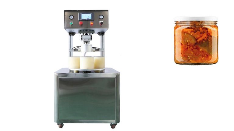 Semi auto beef sauce vacuum capping machine for glass jar